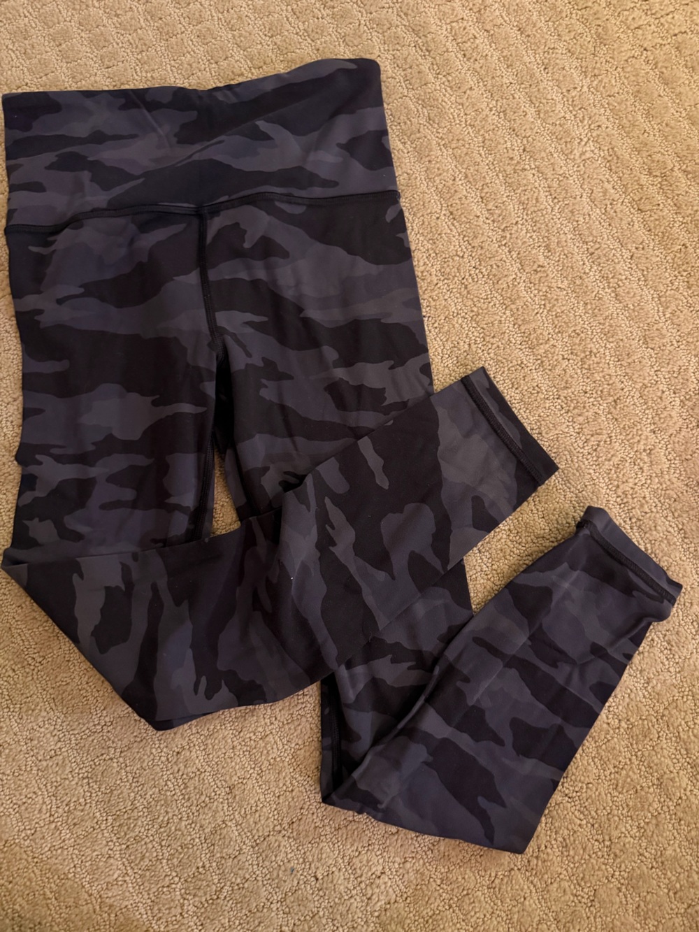 Athleta Black & Charcoal Camo High-Rise Leggings